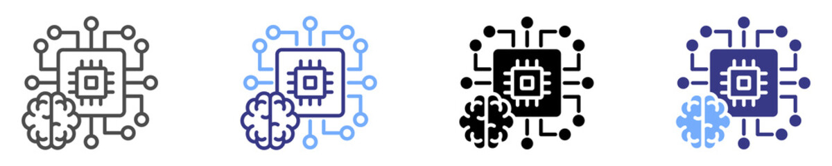 rational agent icon set multiple style