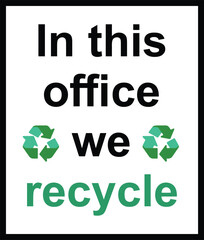 Naklejka premium Recycling point poster vector sign . Recycling Point Poster Vector | Eco Awareness Board Label Design