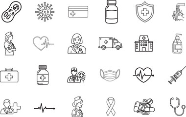 Public health medical protection outline icon