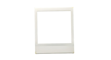 Blank instant photo frame isolated on transparent background, perfect for adding your own picture and creating a vintage or retro style memory