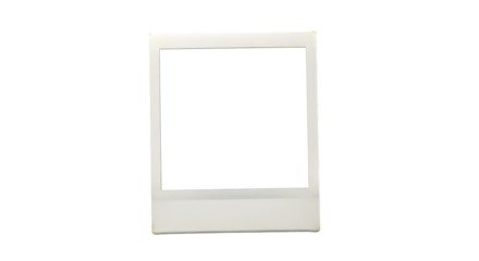 Blank instant photo frame isolated on transparent background, perfect for adding your own picture and creating a vintage or retro style memory