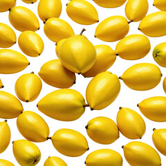 Assortment of vibrant yellow citrus fruits against a solid black background