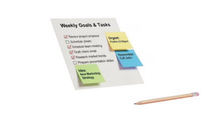 Sticky notes with to-do list and pen for effective planning and task management