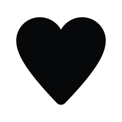 Simple solid black heart symbol isolated on love icon valentine graphic vector