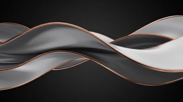 Elegant, flowing abstract design featuring smooth, wavy lines with copper accents against a dark backdrop