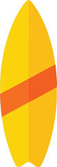 Vibrant yellow surfboard orange stripe summer activity vector vector