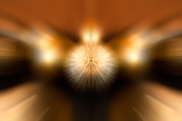 Fond de Noël abstrait, éclats de lumière scintillants sur fond orange brun doré