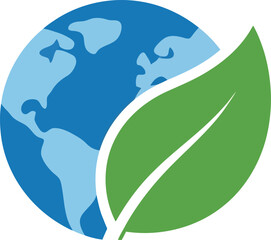 Eco-friendly earth leaf icon symbol global sustainability concept vector