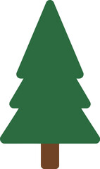 Stylized evergreen tree icon simple green pine forest element vector