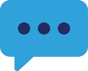 Blue speech bubble chat icon message symbol communication concept vector