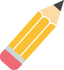 Vibrant yellow pencil with pink eraser drawing tool vector