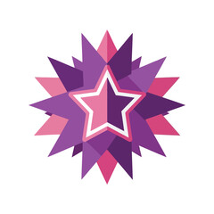 Geometric starburst explosion abstract design pink purple modern vibrant vector
