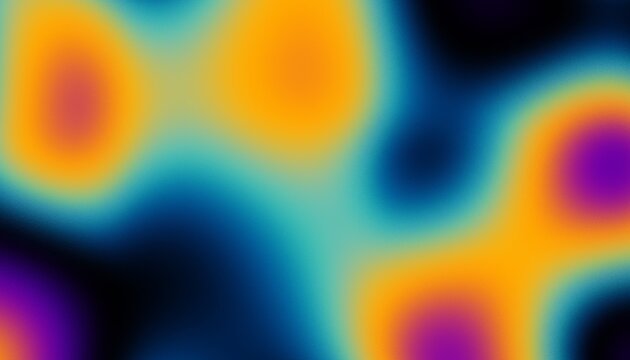 Abstract multi color blurred gradient background featuring a grain noise texture effect for modern design