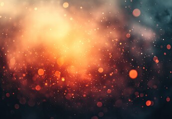 Glowing orange nebula with bokeh, against darker backdrop