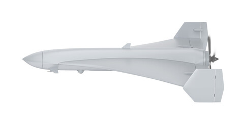 Side view of military surveillance drone on transparent background