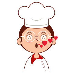 chef whistling love face cartoon cute
