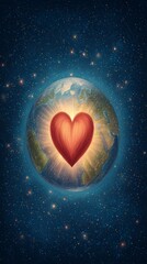 World kindness day abstract poster design with soft golden heart light peaceful background compassion and love theme