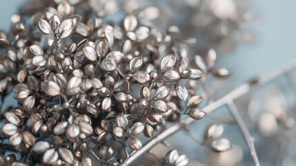 Ramas metálicas con microchips como hojas