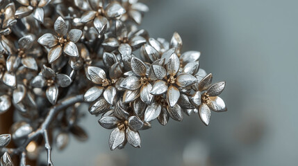 Ramas metálicas con microchips como hojas