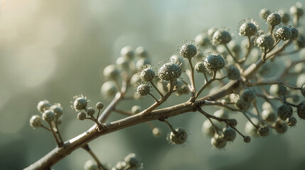 Ramas metálicas con microchips como hojas