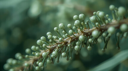 Ramas metálicas con microchips como hojas