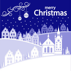 Snowy Christmas landscape