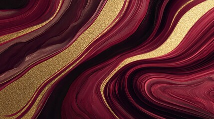 Luxurious flowing burgundy and gold abstract background with rich texture, perfect for elegant branding and sophisticated designs