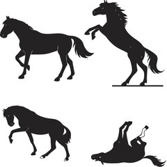 Vector art of horse silhouette collection