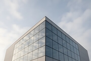Obraz premium Modern glass building exterior for architecture and real estate marketing