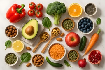 Healthy food ingredients for nutrition and wellness blogs