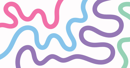 Colorful Abstract Wavy Lines Pattern Background: Bright Modern Flowing Doodle Art, Playful Seamless Curves, Multi-Colored Squiggle Design for Kids and Creative Projects