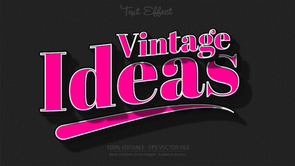 Vintage ideas retro style pink typography design on dark background creative inspiration concept