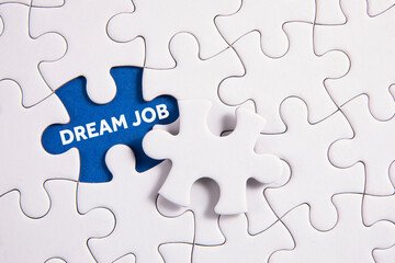 Fototapeta premium dream job message business concept puzzle