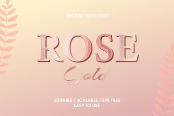 3d rose gold text 