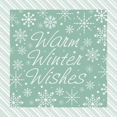 Christmas card with lettering and snowflakes