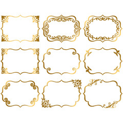 Set of golden figured frames with ornaments S1