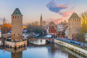 Old town Strasbourg city skyline,  cityscape of  France