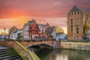 Old town Strasbourg city skyline,  cityscape of  France