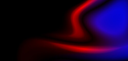 Dark blue digital abstract background with ultraviolet neon glow, blurry light lines, waves