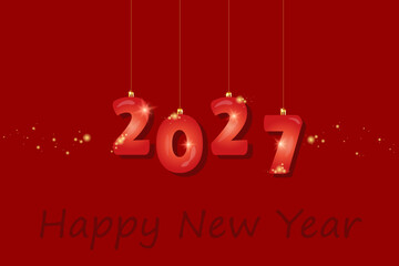 Happy New Year 2027. Vector illustration.