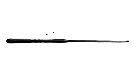 Close-up of Black Ink Drop Falling on White Surface with Splash Effect