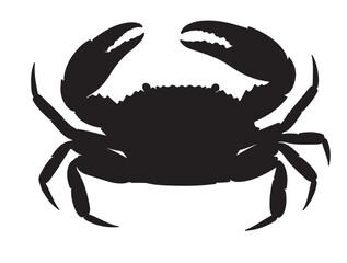 Crab in silhouette black and white background.