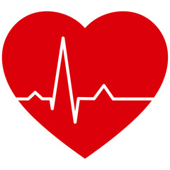 ハートマークと心電図のイラスト
