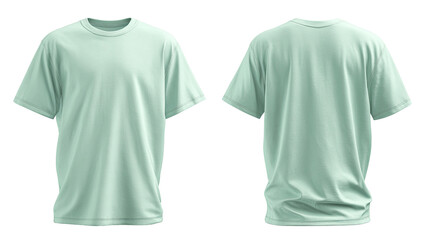 Light mint green t-shirt, front and back views (1)