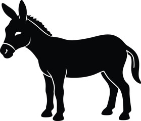 Domestic donkey animal icon