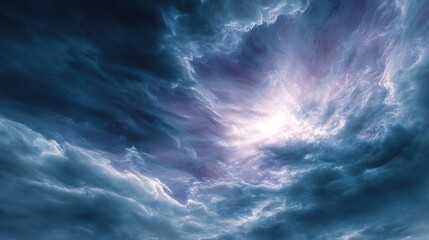 Fototapeta premium Stormy Sky with Dramatic Clouds and Light Breaking Through Darkness