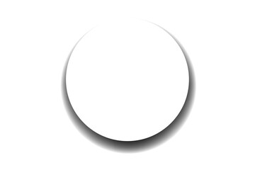 Realistic Circle Drop Shadow PNG, Floating Round Badge with Cast Shadow, 3D Circular UI Button Shadow Overlay