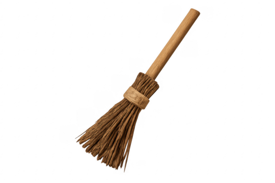 Broomstick representing halloween magic and cleaning concepts