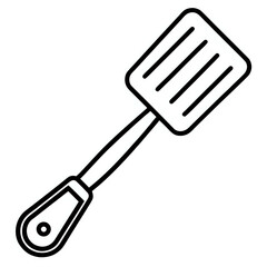 spatula ,hand drawn illustration outline isolated on white background