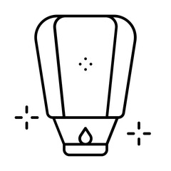 flying lanterns icon with thin style